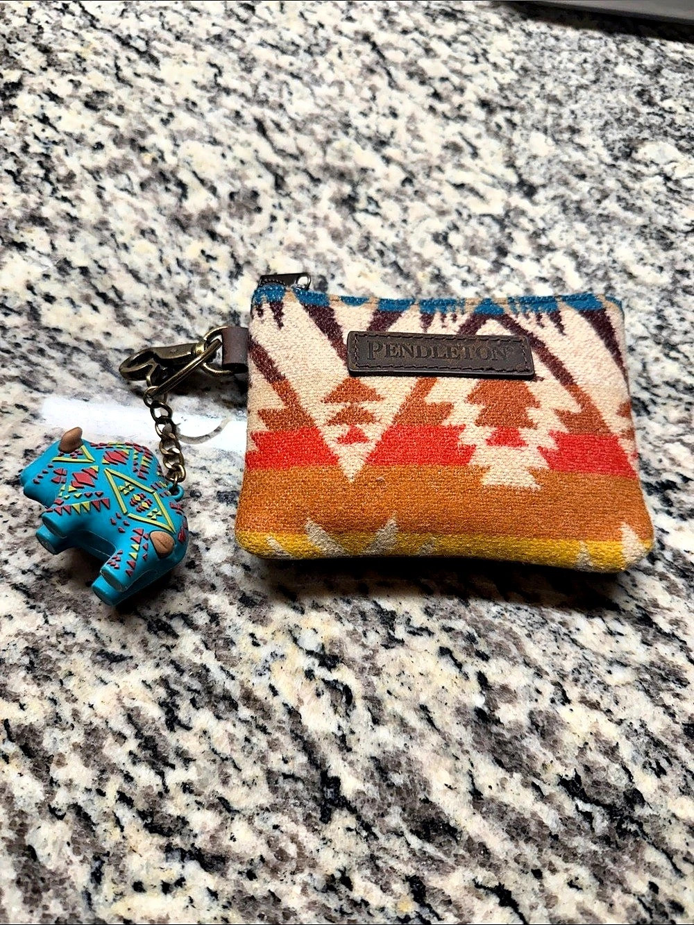 Pendleton Bison ID Pouch Wallet in Brown & Red